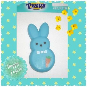 Peeps Shaped Dress Up Bunny Vinyl Squeaker-Blue-Dog Toy-Small Dogs